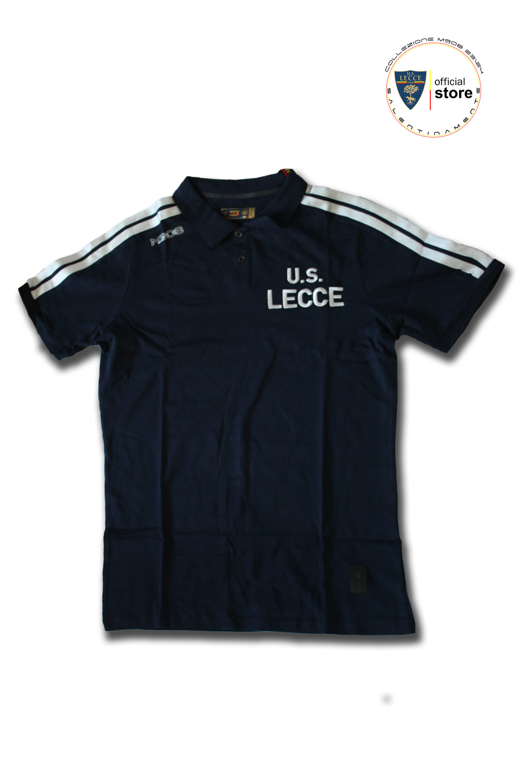 M908 – POLO COLLETTO SQUADRA U.S.LECCE CALCIO MANICA CORTA RAPPRESENTANZA BLU