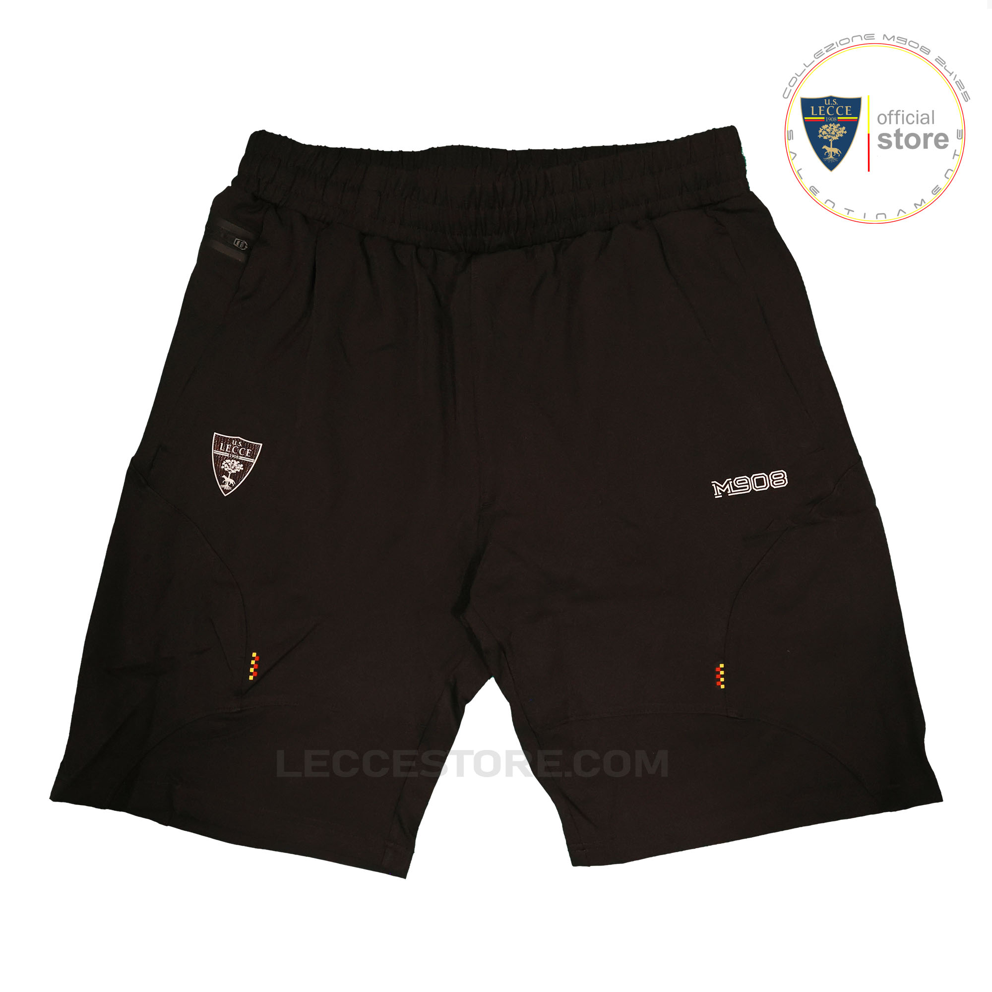 M908 – BERMUDA PANTALONCINO PASSEGGIO RAPPRESENTANZA SHORTS NERO CON TASCA U.S.LECCE