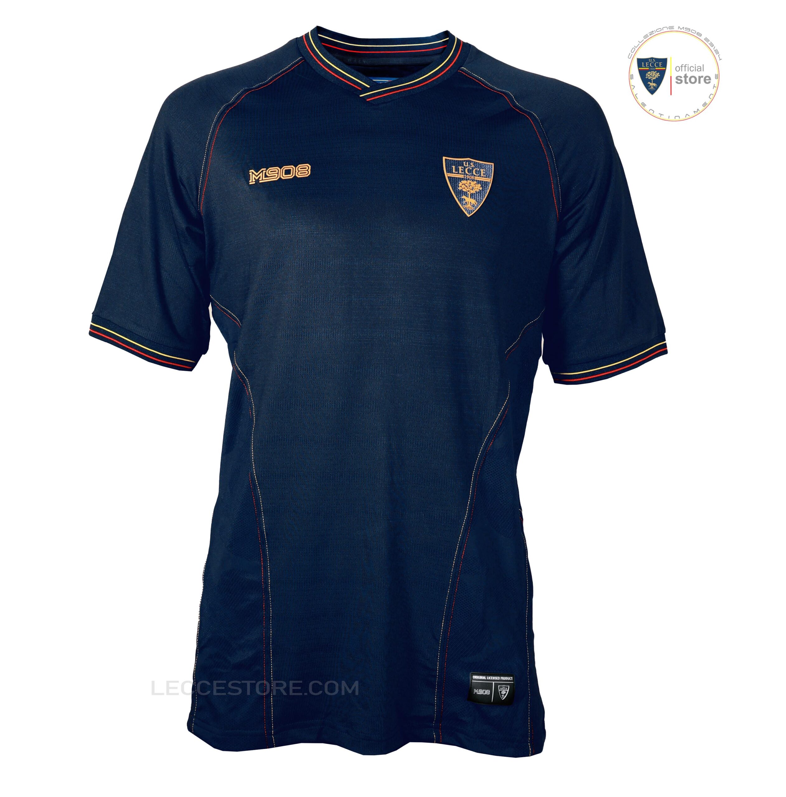 M908 – MAGLIA ALLENAMENTO BLU ORO U.S. LECCE CALCIO MANICA CORTA