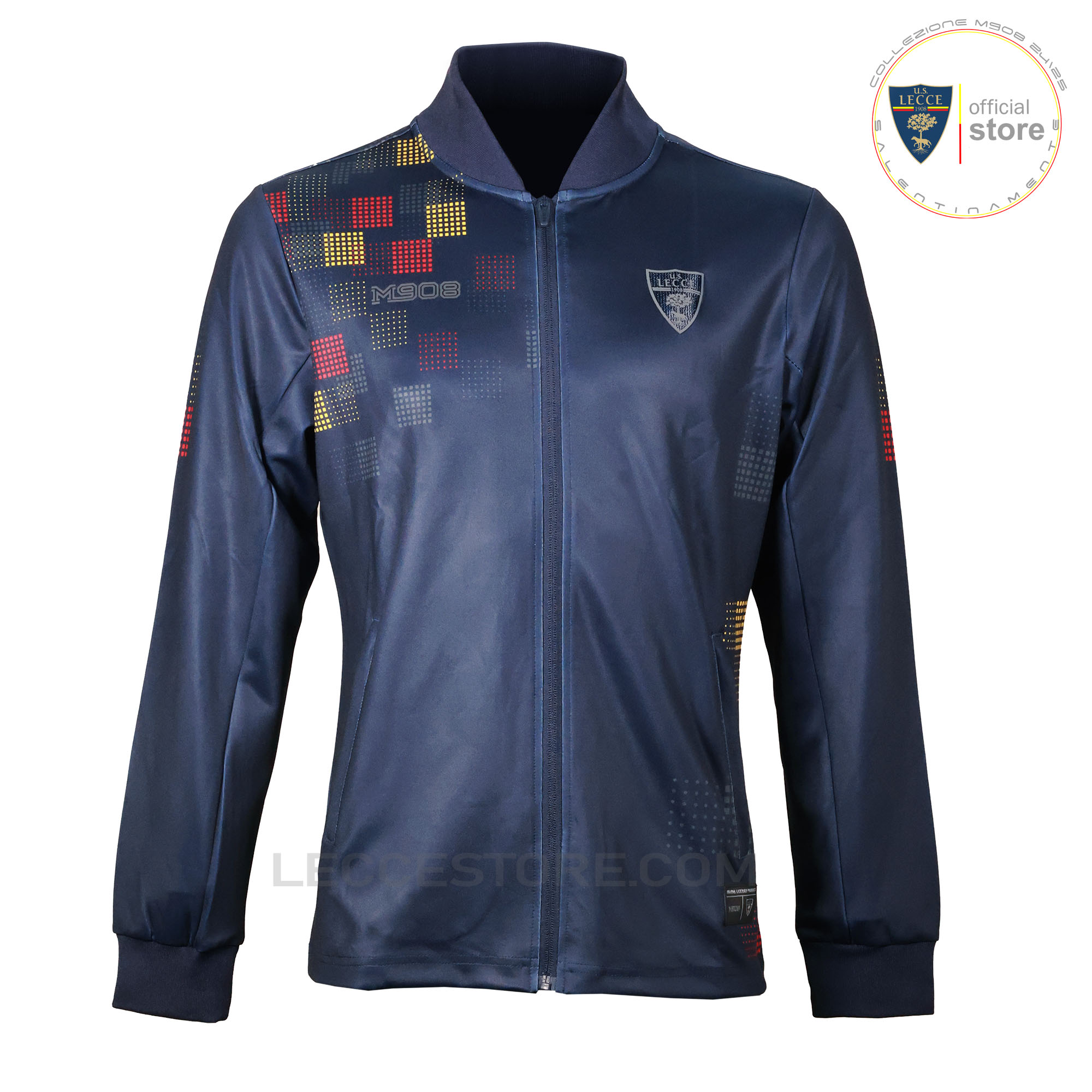 M908 – GIACCA TUTA ACETATA BLU ZIP INTERA PRE-MATCH U.S.LECCE SCACCHI ADULTO